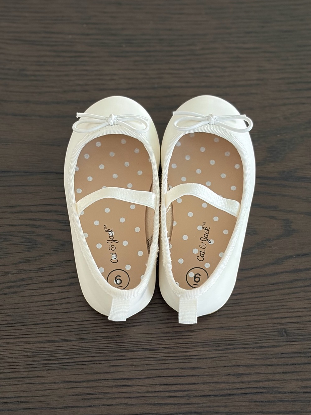 Cat & Jack Nora 2.0 Classic Ballet Flats in White (6T) - Picture 4 of 9